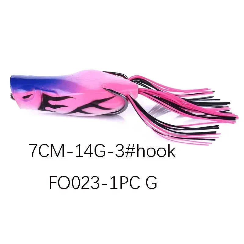Frog Bait Soft Thunder Popper Fishing Lure 70mm 14g.