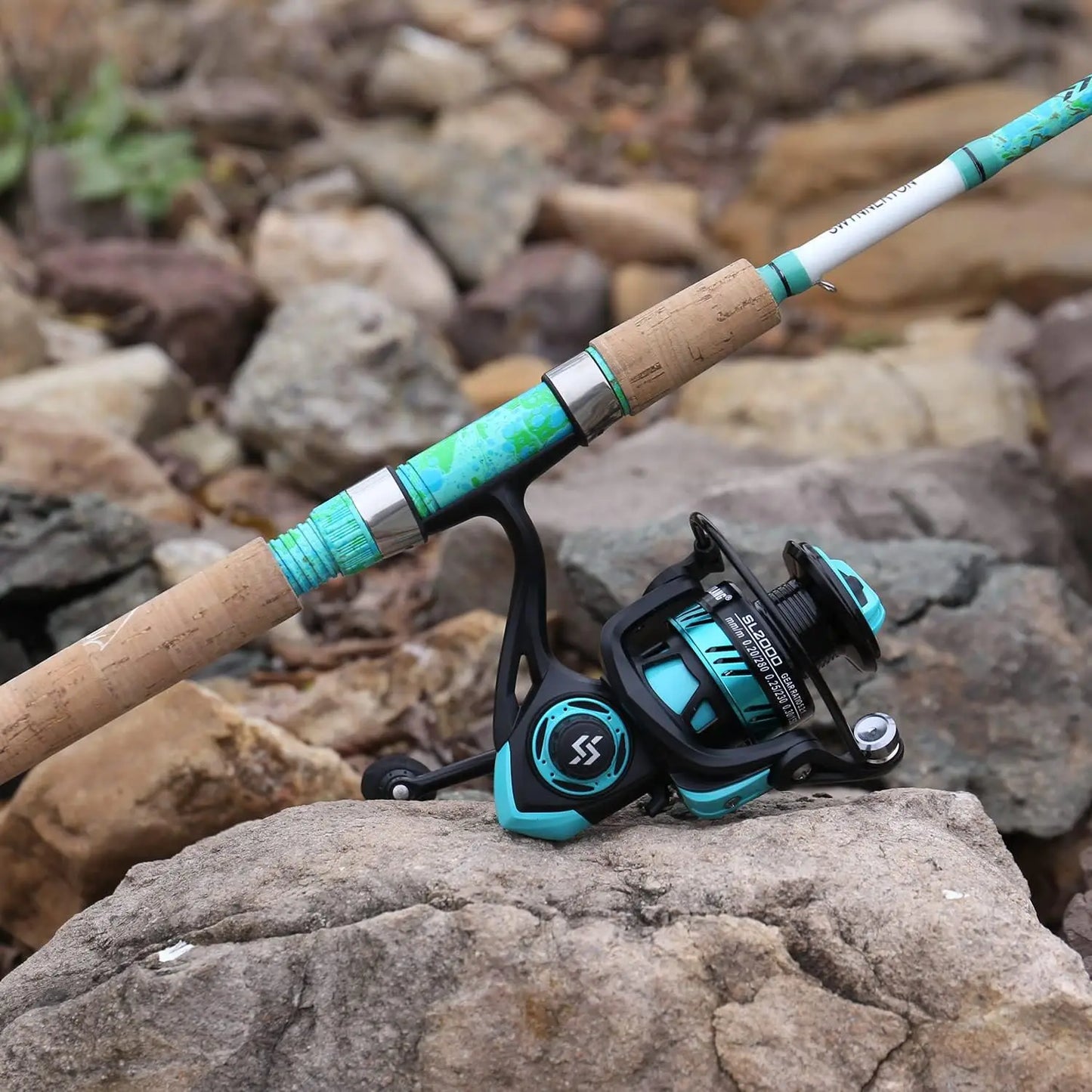 5'6" Graphite & Fiberglass Fishing Rod Combo with Quickset Anti-Reverse Reel.