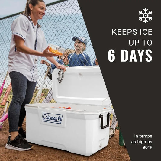 Marine Cooler with Fully Insulated UV Guard Lid Body Keeps Ice for 3+ Days Great for Boating Camping and Fishing.