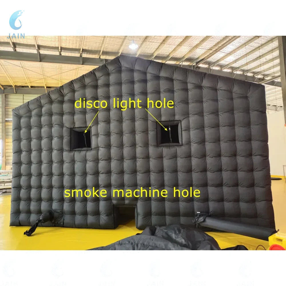20FT Large Black Inflatable Nightclub Party Tent with Blower Inflatable Portable Disco Tent Air Tent for Weddings and birthdays.