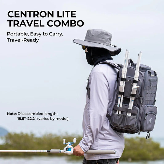 Lightweight IM6 Graphite Travel Fishing Rod and Reel Combo.