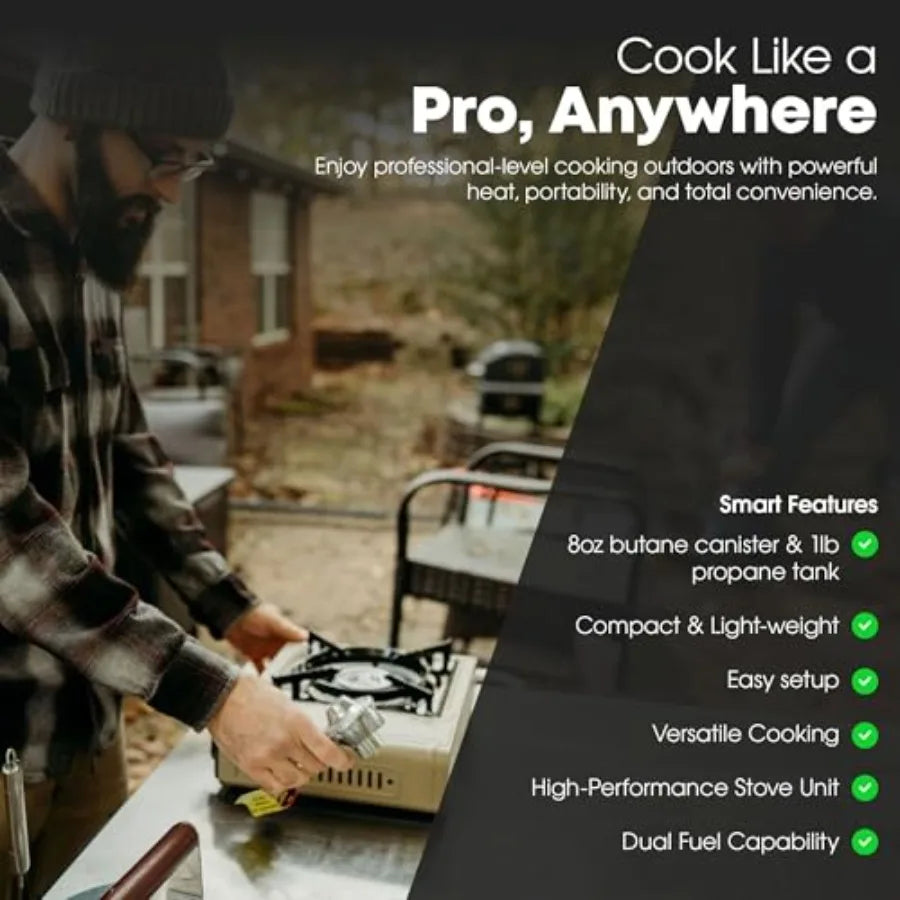 GasOne GS-3400P-KIT Propane or Butane Gas Stove with Flat Top Griddle Included.
