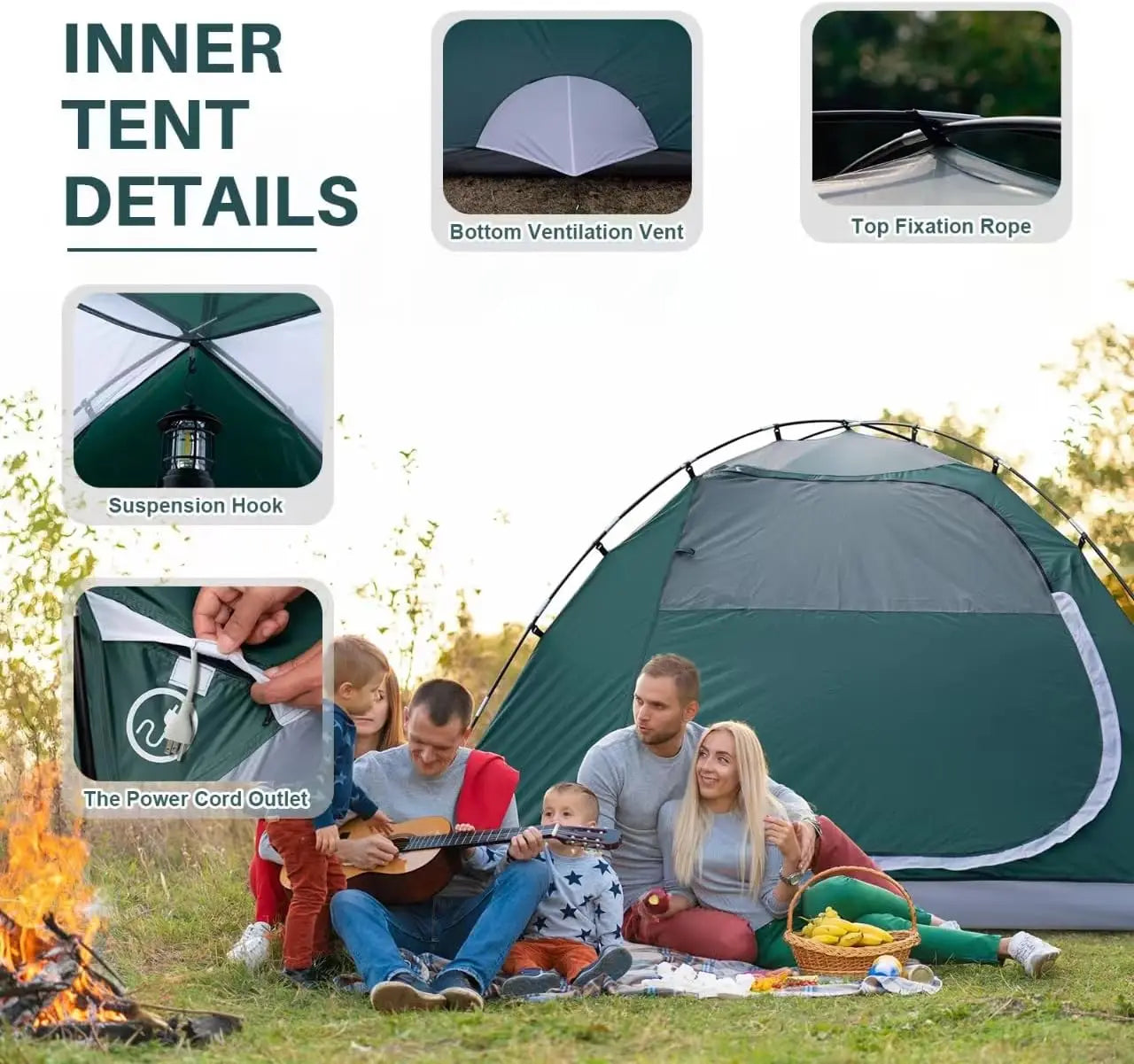 Lightweight 1-6 Person Dome Tent, Waterproof & Easy Setup for Camping Hiking.