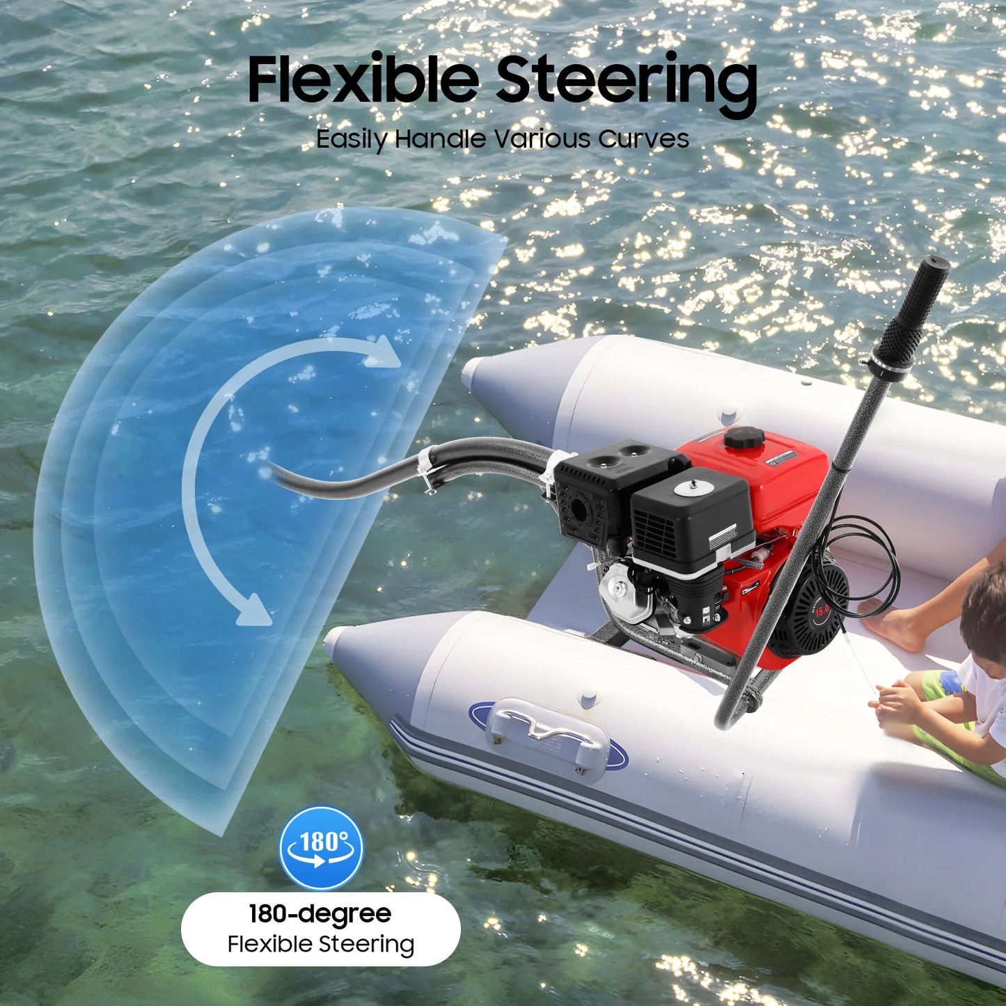 Gasoline Outboard Motor 15HP 420cc 4-Stroke Air Cooled Outboard Motor.