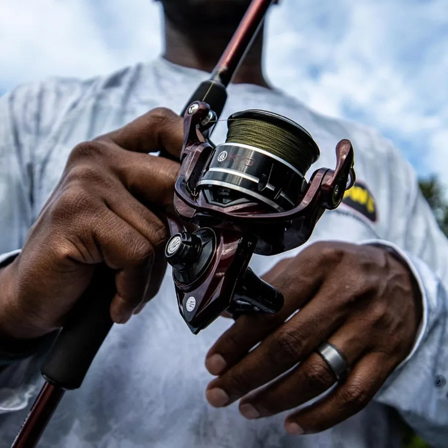 KVD Spinning Fishing Reel with Right or Left Hand Retrieve. Durable Aluminum Frame High Performance 10 Bearing System.