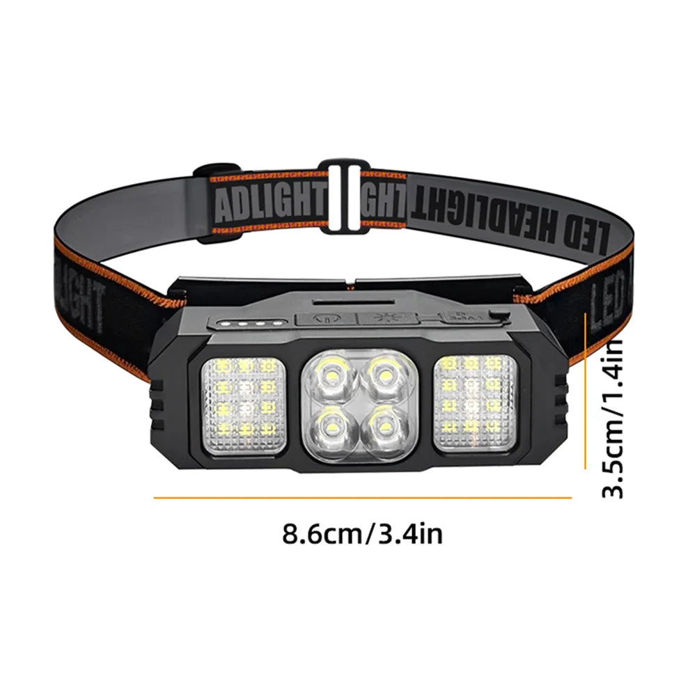 LED Headlamp Rechargeable Headlight Flashlight Head Lamp for Outdoor Hunting Hiking Camping Gear
