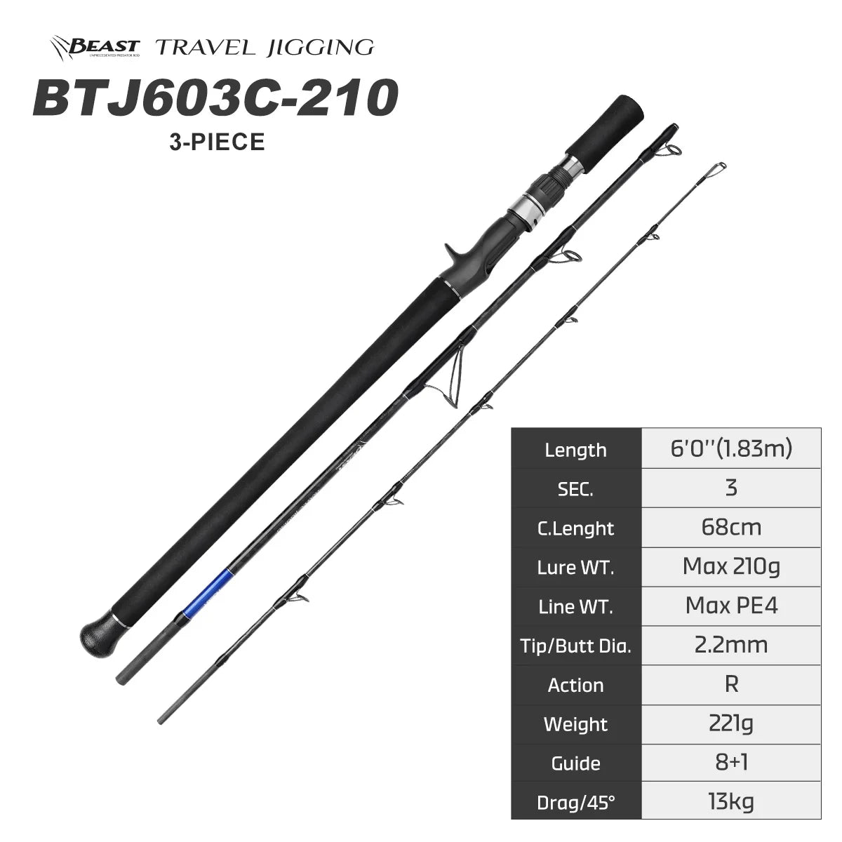 NOEBY Beast Travel Jigging Fishing Rod.