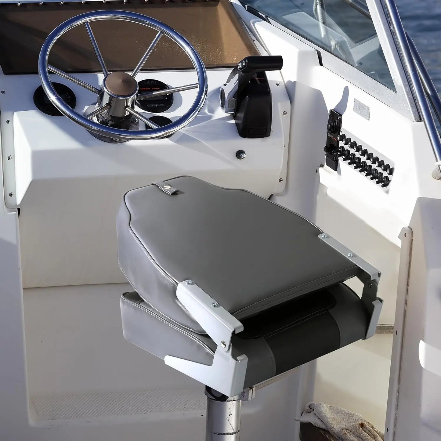 2 Pack Folding Boat Seats, High Back Fishing Boat Seat.