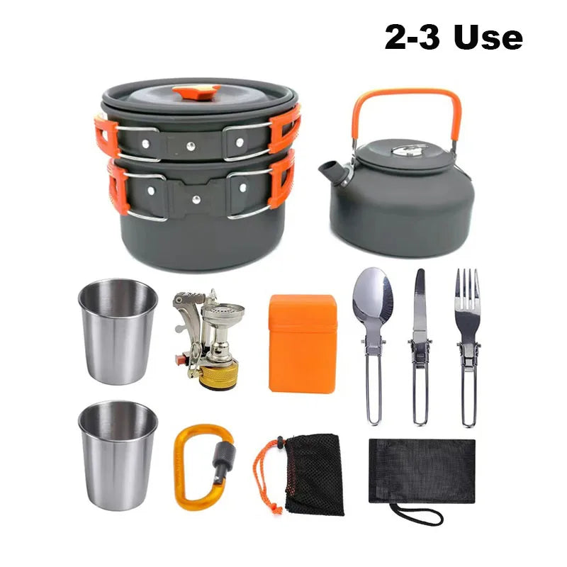 Portable Camping Tableware Cooking Set.