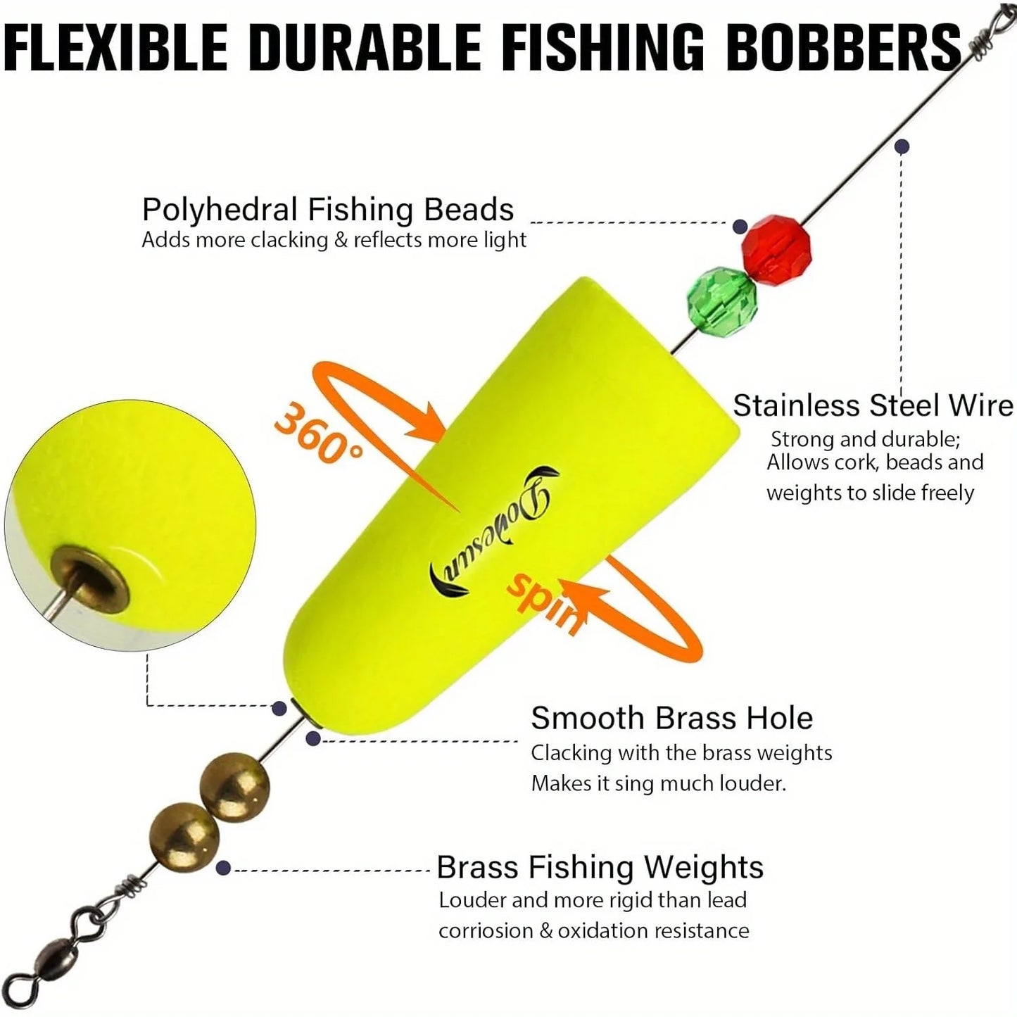Dovesun Popping Cork Weighted Fishing Floats 3pcs.