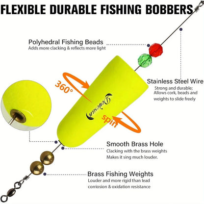 Dovesun Popping Cork Weighted Fishing Floats 3pcs.