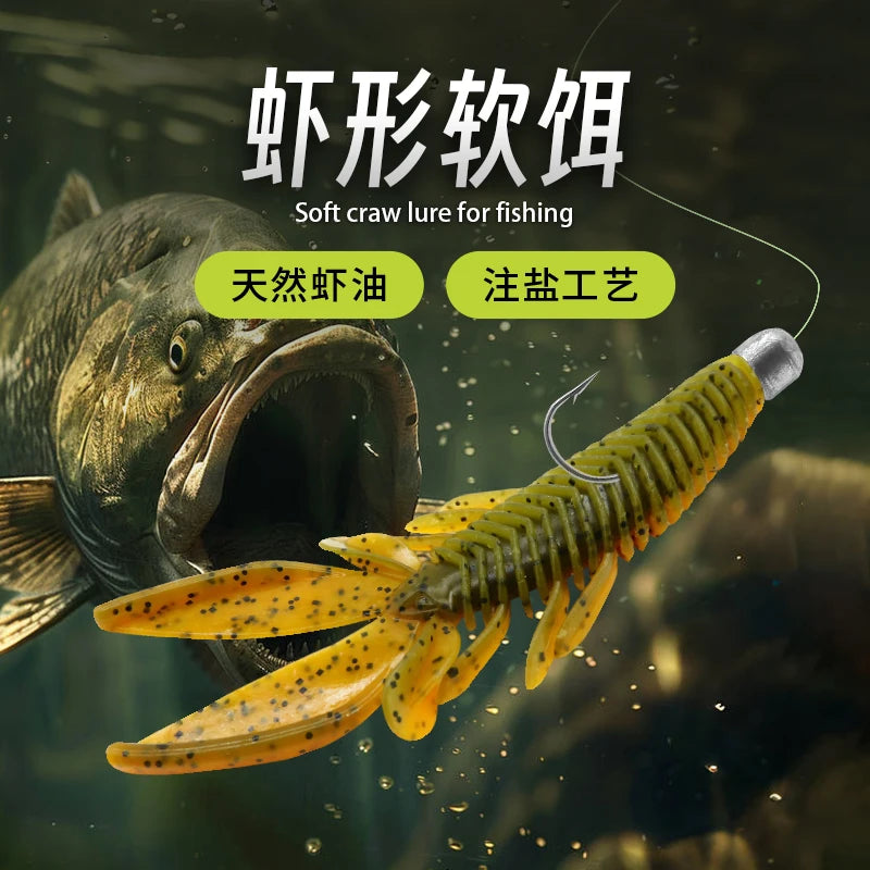 Fishing Lures Gambler Craw 6pcs 100mm Soft Bait.