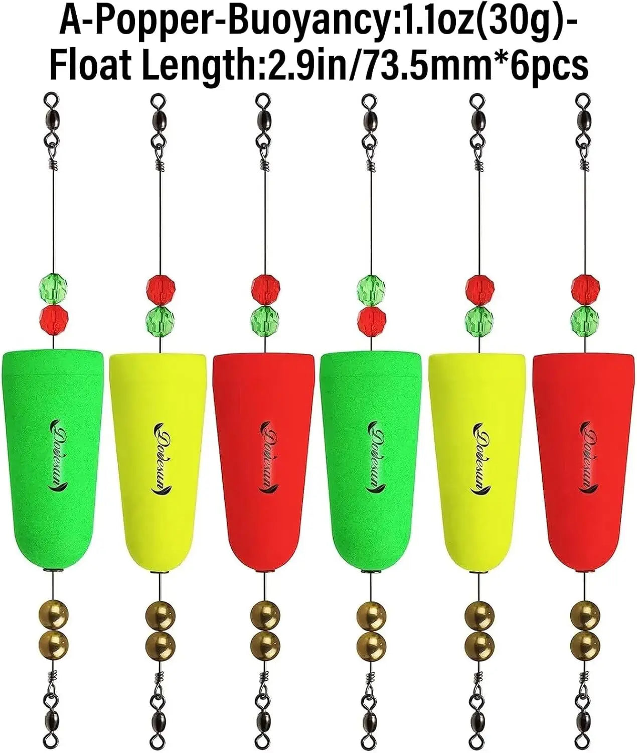 Dovesun Popping Cork Weighted Fishing Floats 3pcs.