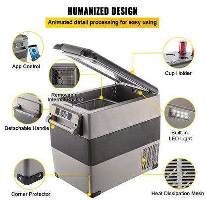 SucceBuy 20L 22L 35L 45L 55L Car Refrigerator Mini Fridge Portable Compressor Cooler DC 110-240V Ice Box for Camping.