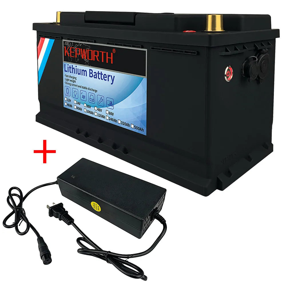 LiFePO4 Battery Pack With Upgraded BMS Lithium Power for Golf Cart, RV Campers, Off-Road and fishing,