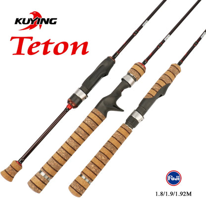 KUYING Teton UL Ultra-light Soft Fishing Rod 1.8m 1.9m 1.92m Lure Carbon Casting Spinning Cane Pole Medium Action.