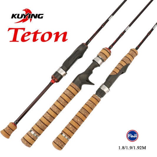 KUYING Teton UL Ultra-light Soft Fishing Rod 1.8m 1.9m 1.92m Lure Carbon Casting Spinning Cane Pole Medium Action.