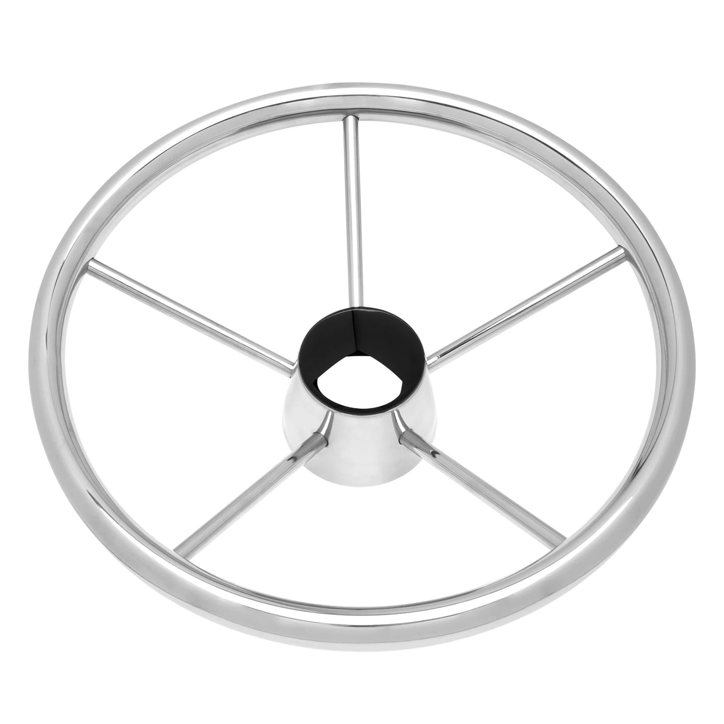 13.5'' Stainless Steel Marine Boat Steering Wheel, 5-Spoke Design with 25° Dish Angle