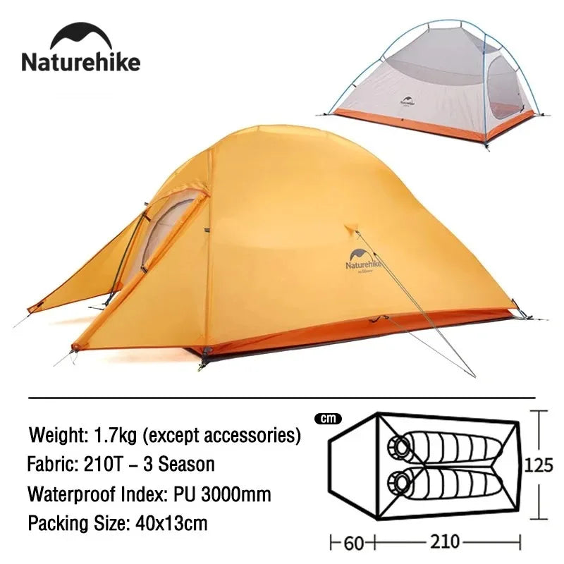 Naturehike Cloud Up 2 Person Camping Tent Waterproof Ultralight 3-4 Season Tent.
