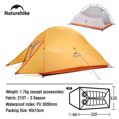 Naturehike Cloud Up 2 Person Camping Tent Waterproof Ultralight 3-4 Season Tent.
