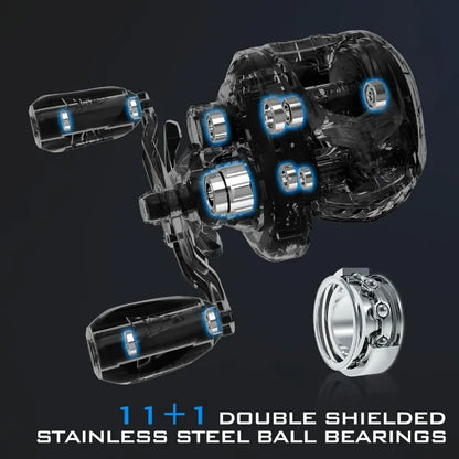 MegaJaws Baitcasting Fishing Reel Only 6.7oz.