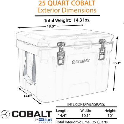 Large 25 Quart Roto-Molded Ice Chest with Long-Lasting Ice Retention for Outdoor Adventures