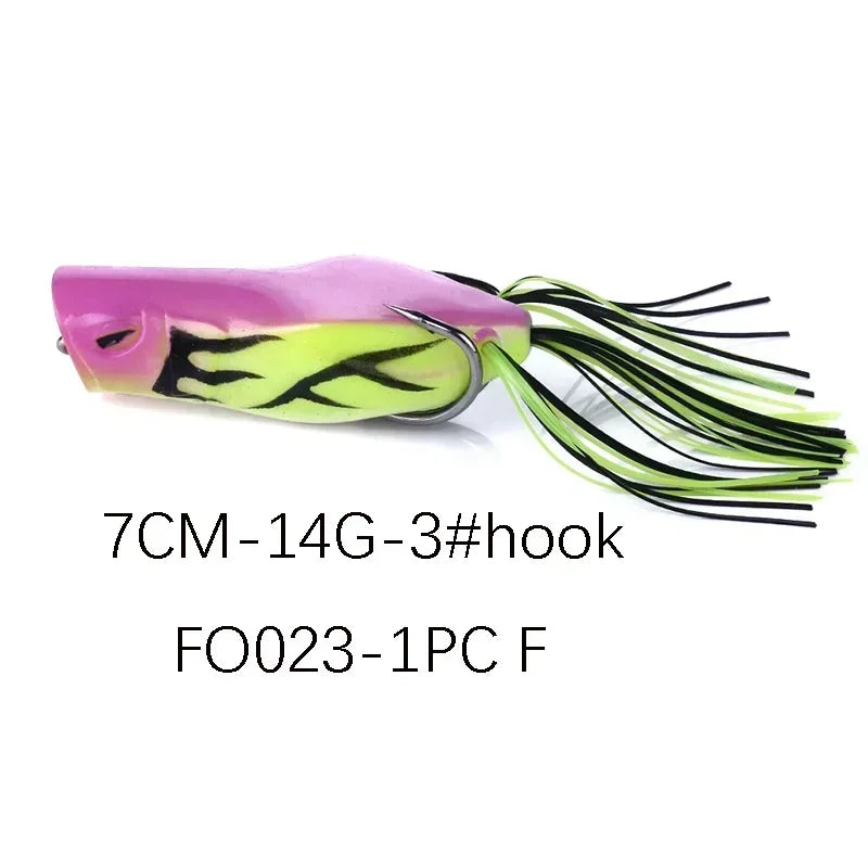 Frog Bait  Soft Thunder Popper Fishing Lure 70mm 14g.