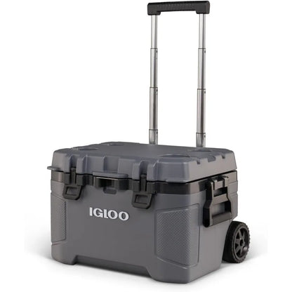 Igloo Trailmate 52Qt Wheeled Cooler, Insulated Hard Shell Ice Chest, Carbonite