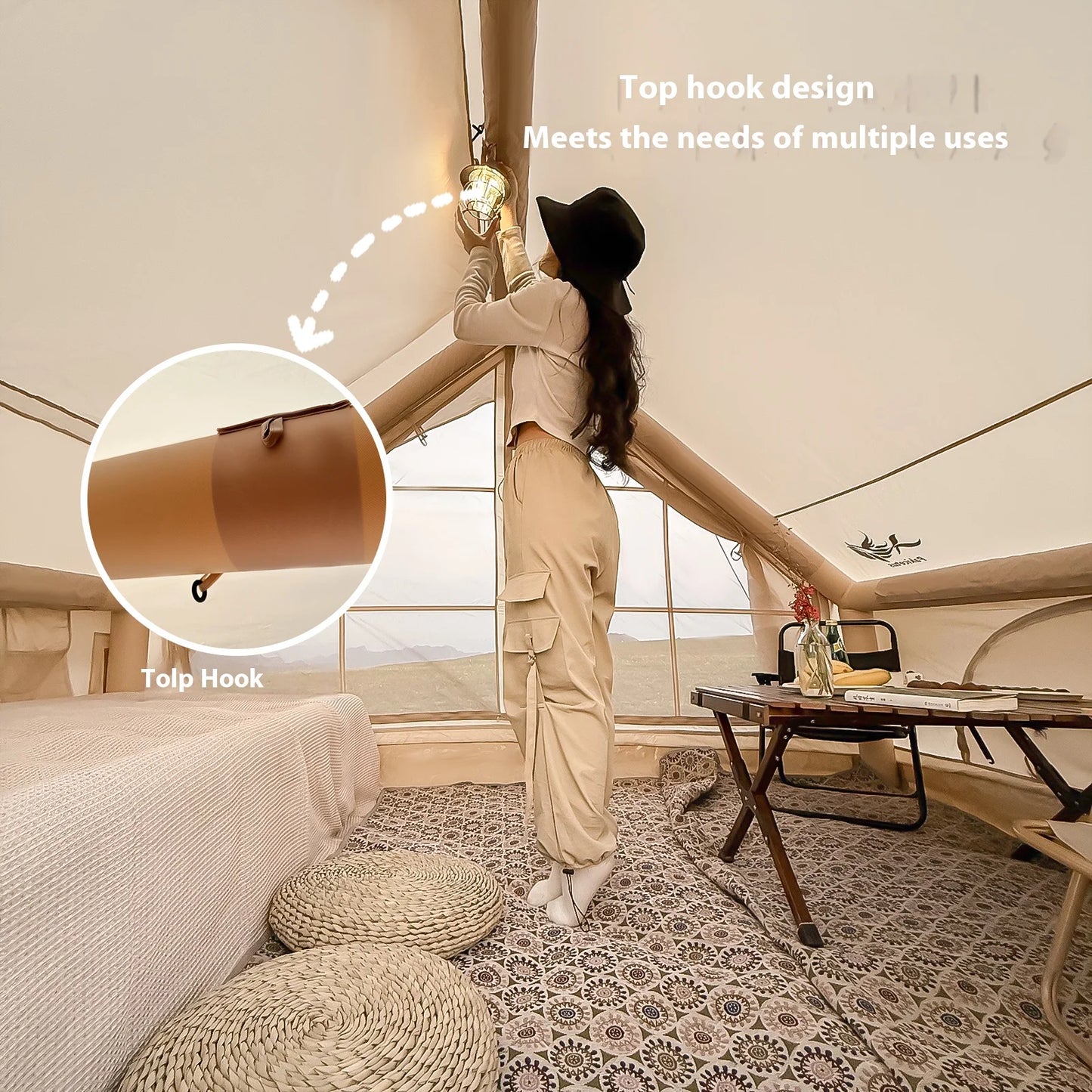 Inflatable Tents For Adult Camping, Luxury Camping Tents, Inflatable Tents With Stove Plug, 4/6/8 Person Family Camping.