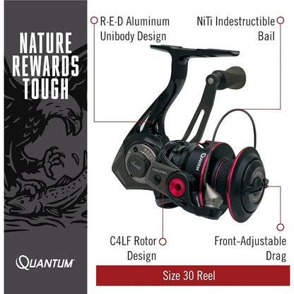 Smoke Spinning Fishing Reel with Changeable Right or LeftHand Retrieve.