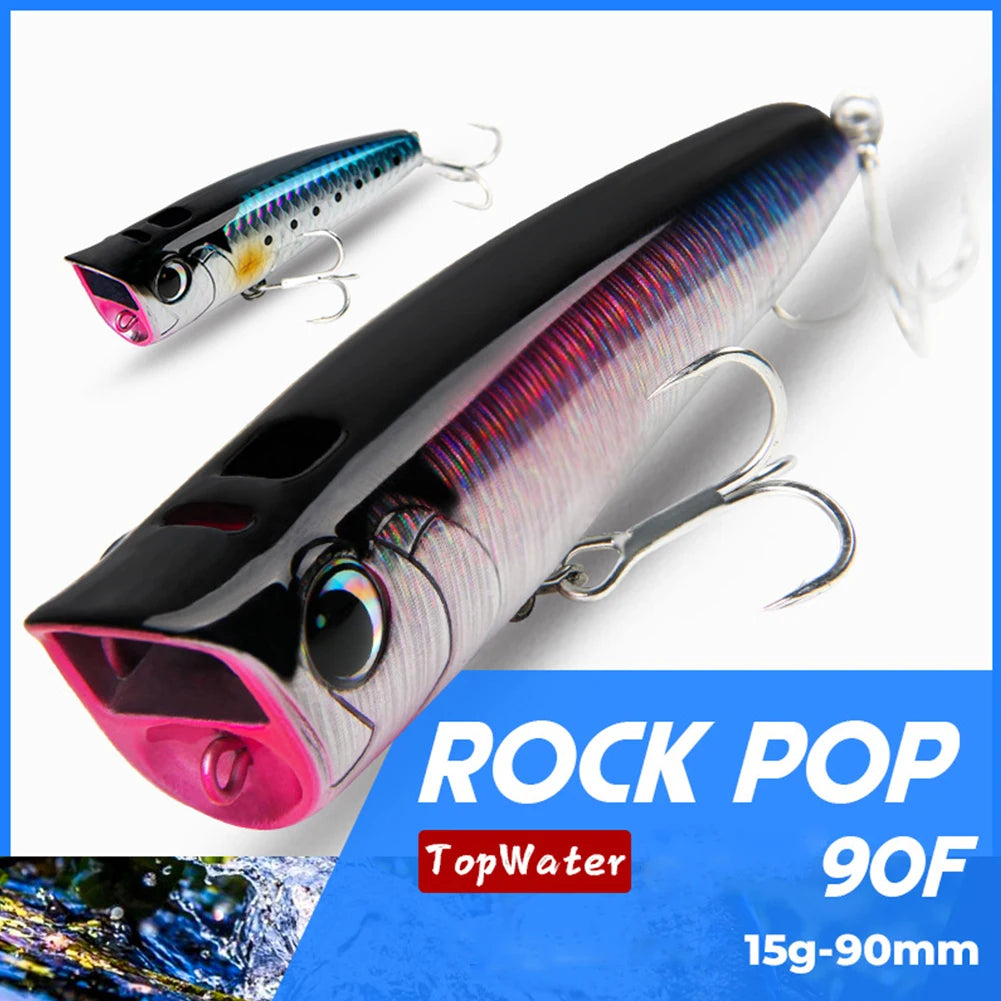 Topwater Popper Bait for Freshwater and Saltwater Surface Fishing.