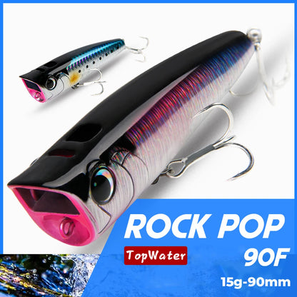 Topwater Popper Bait for Freshwater and Saltwater Surface Fishing.