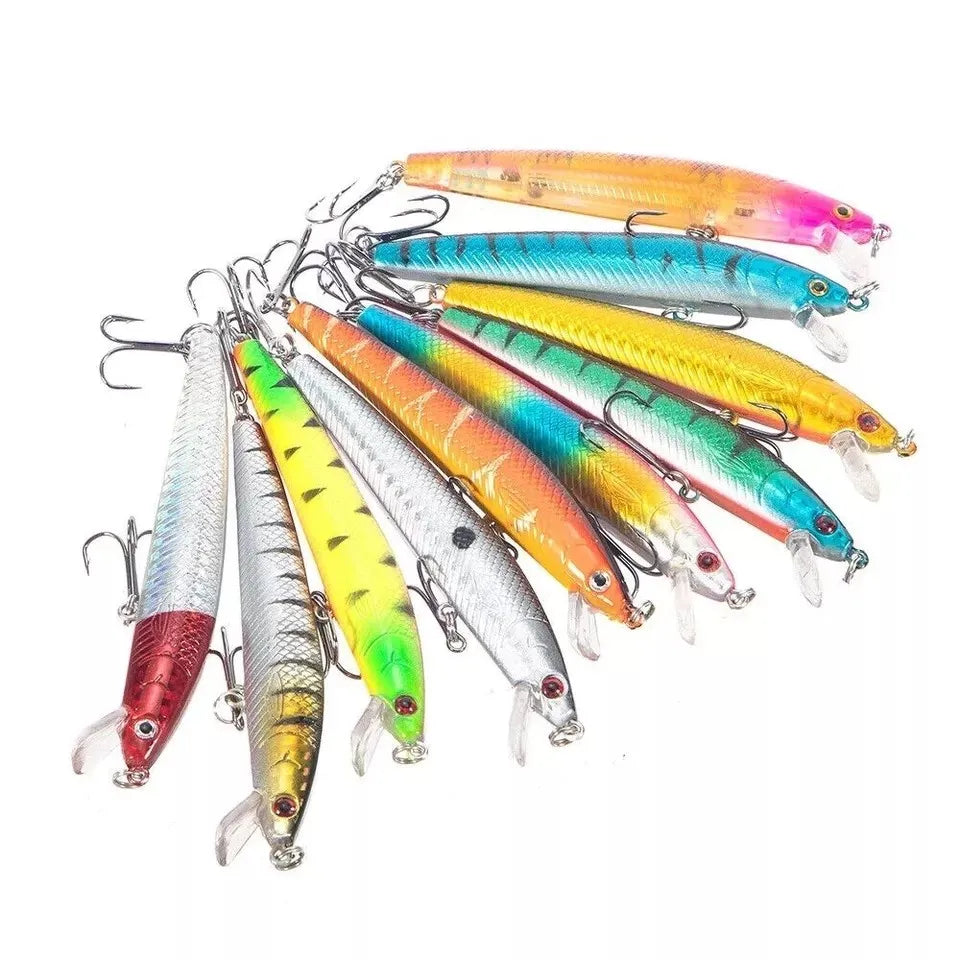 10PCS CrankBait Hard Bait for Freshwater and Saltwater Fishing.