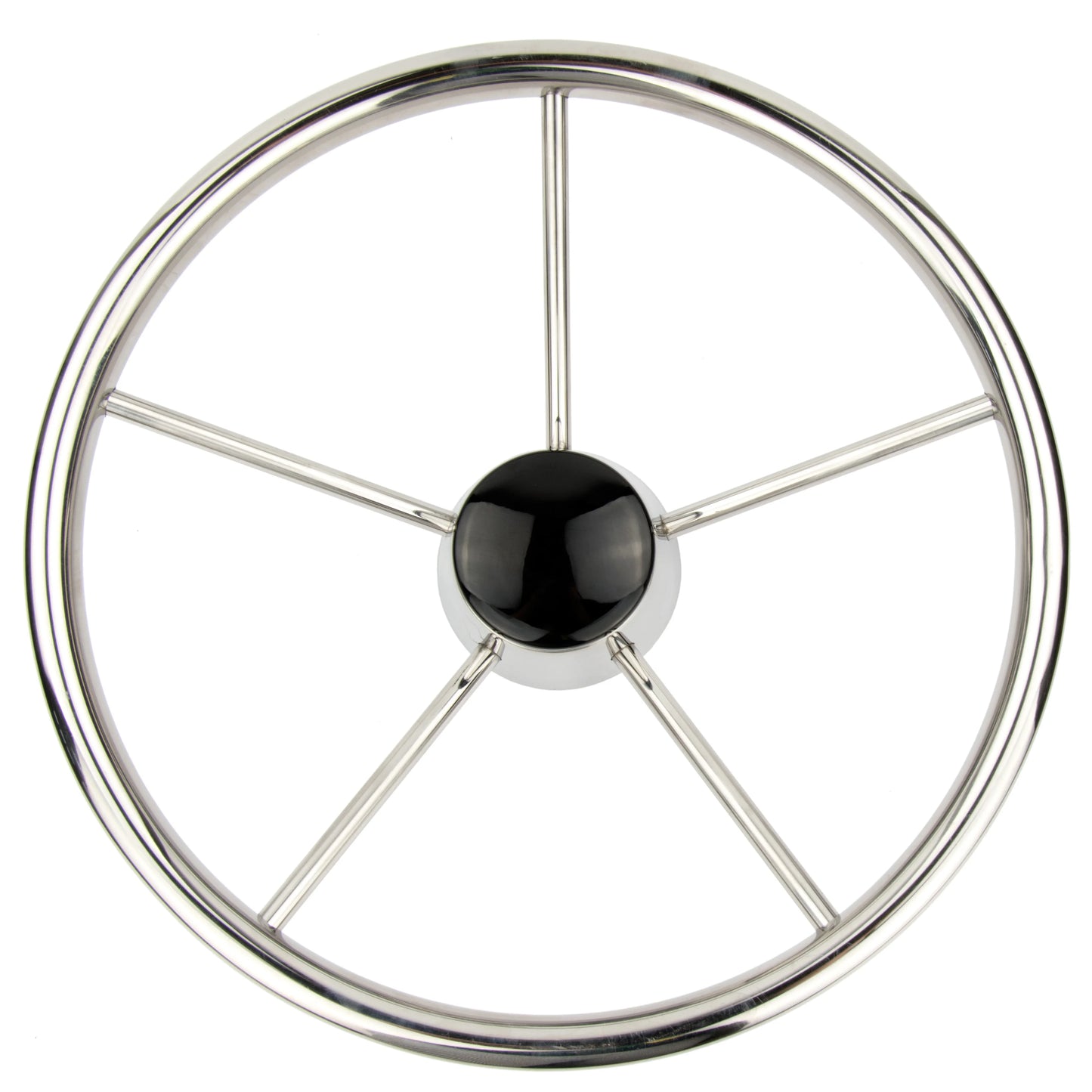 13.5'' Stainless Steel Marine Boat Steering Wheel, 5-Spoke Design with 25° Dish Angle