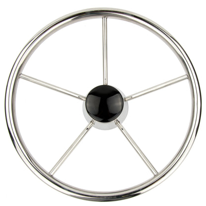 13.5'' Stainless Steel Marine Boat Steering Wheel, 5-Spoke Design with 25° Dish Angle