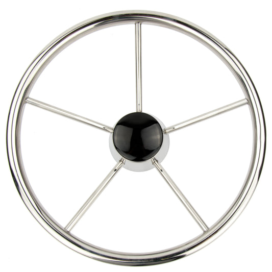 13.5'' Stainless Steel Marine Boat Steering Wheel, 5-Spoke Design with 25° Dish Angle