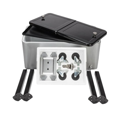 80QT Patio Rolling Cooler Cart With Wheels.