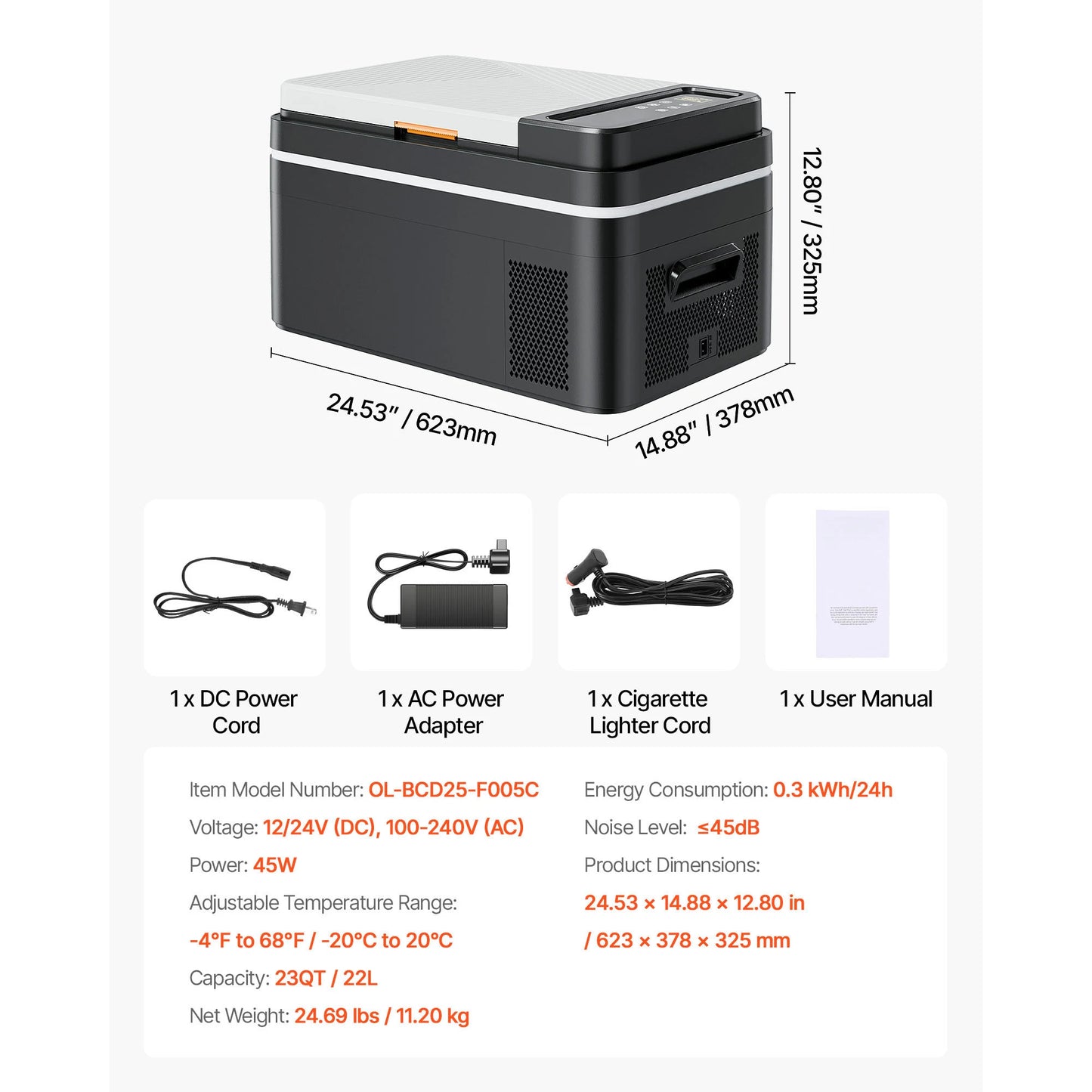 SucceBuy 20L 22L 35L 45L 55L Car Refrigerator Mini Fridge Portable Compressor Cooler DC 110-240V Ice Box for Camping.