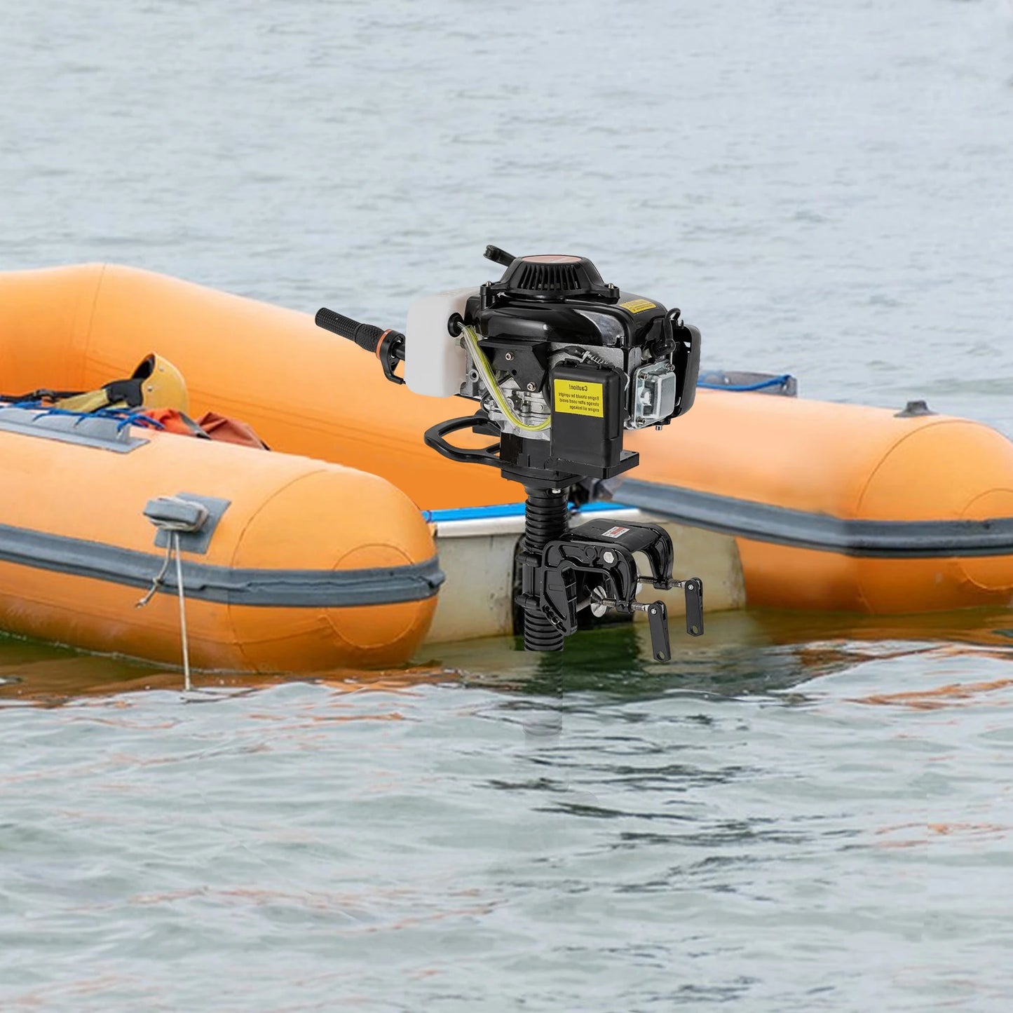 4HP 55cc 4-Stroke Outboard Motor with Jet Pump, 360° Tilt for Inflatable Fishing Boats, Manual Start.