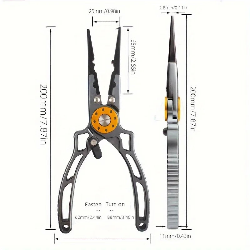 Aluminum Wire Pliers Multi-functional Fishing Pliers Outdoor Fishing Tools and Line Cutting Pliers.