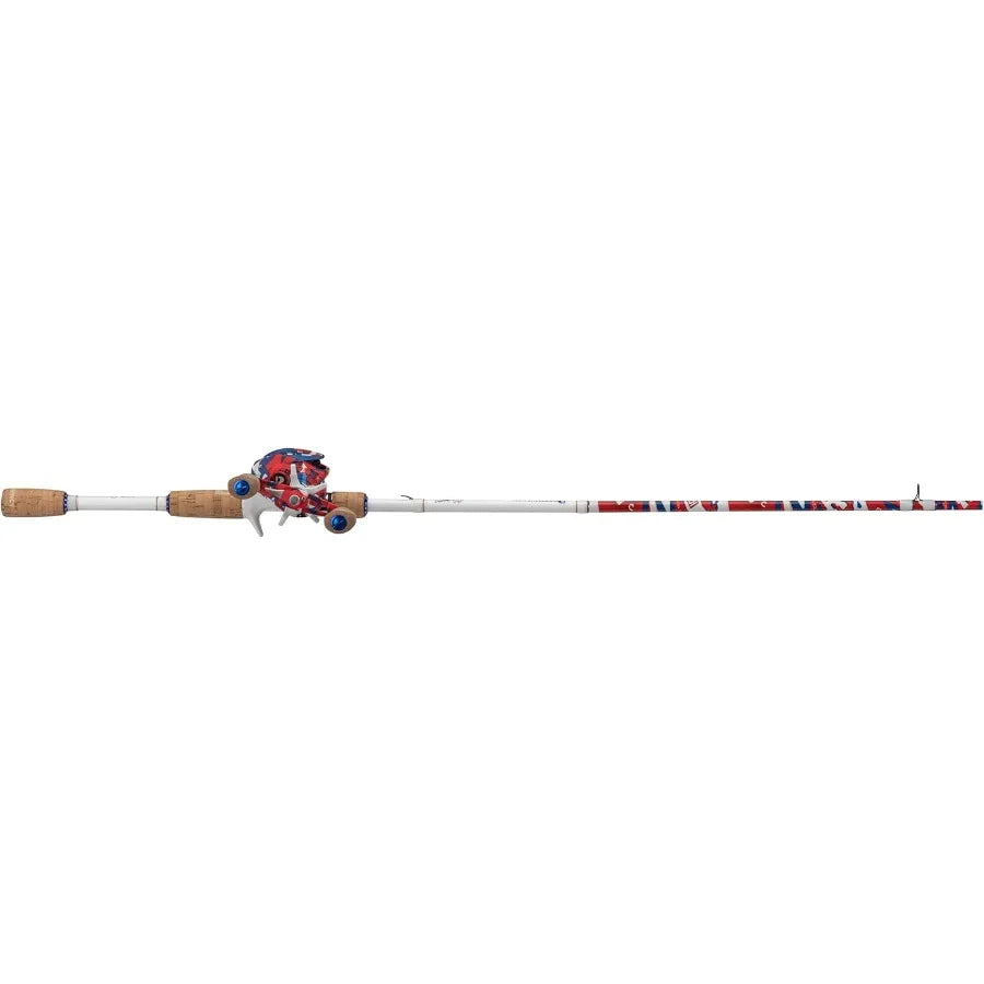 Krazy American Baitcast Combo with 7' 1pc Medium Heavy IM7 Graphite Rod and Cork Grips for Precision Fishing.