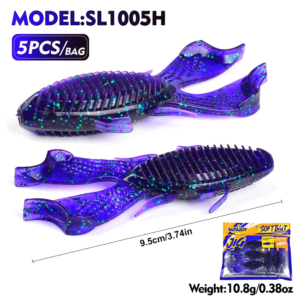 Sunlure Soft Plastic Fishing Frog Lure 5PCS.