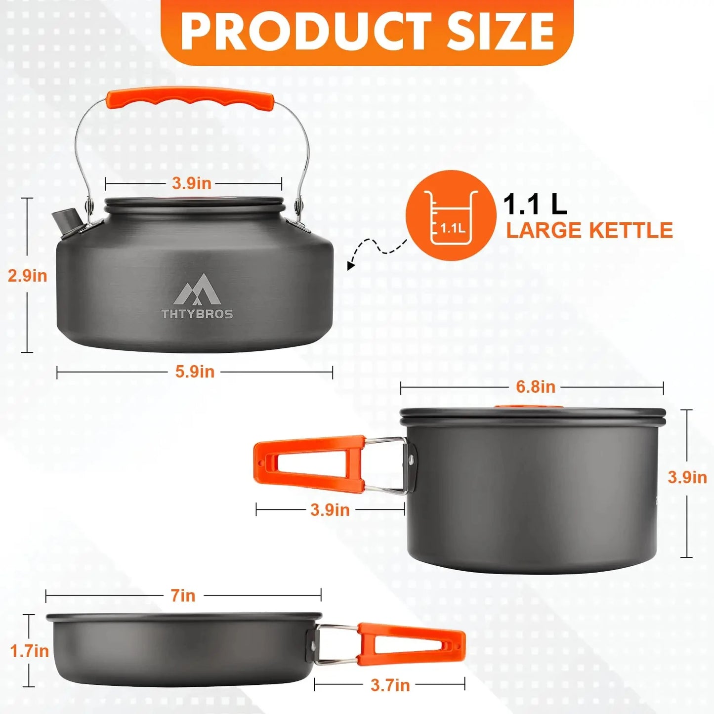 17PCS/ Camping Cookware Kit 2-3 People Tableware Aluminum Cooking set.