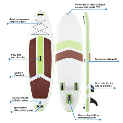 Inflatable Stand Up Paddle Board with Premium SUP Paddle board Accessories.