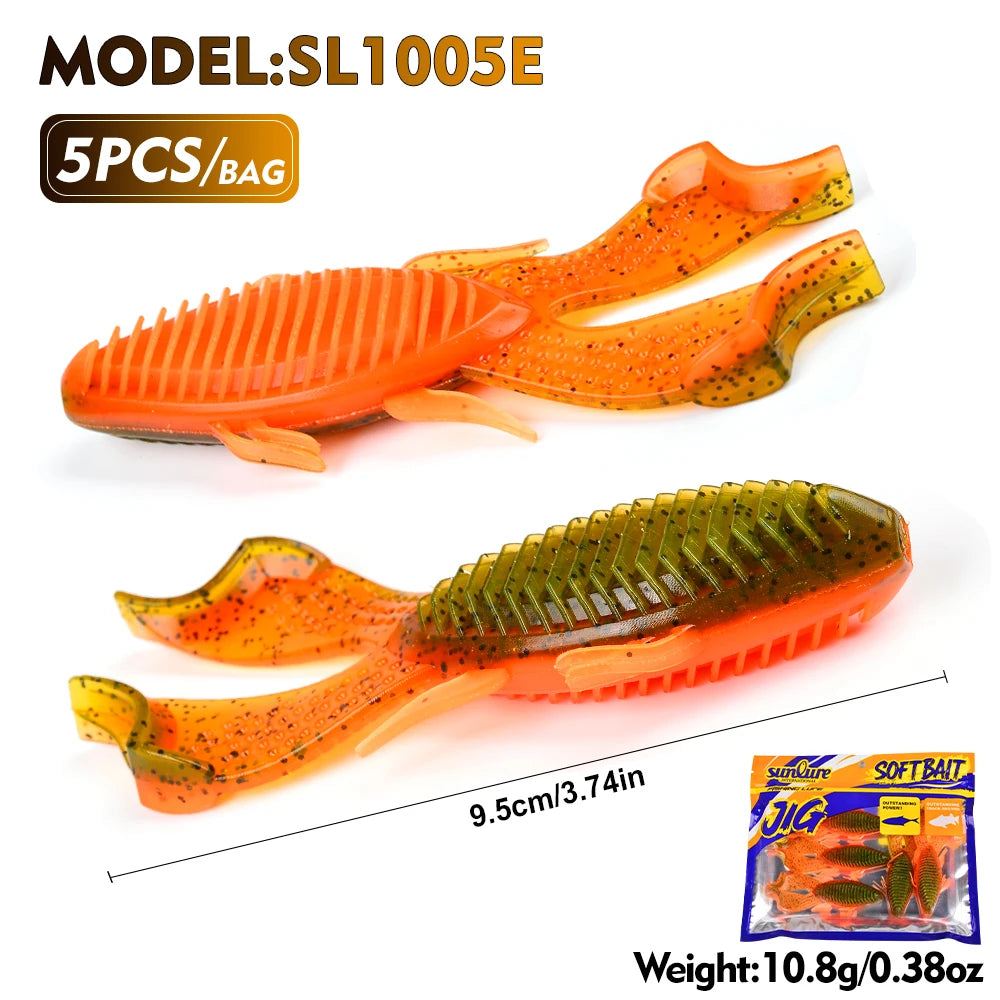 Sunlure Soft Plastic Fishing Frog Lure 5PCS.