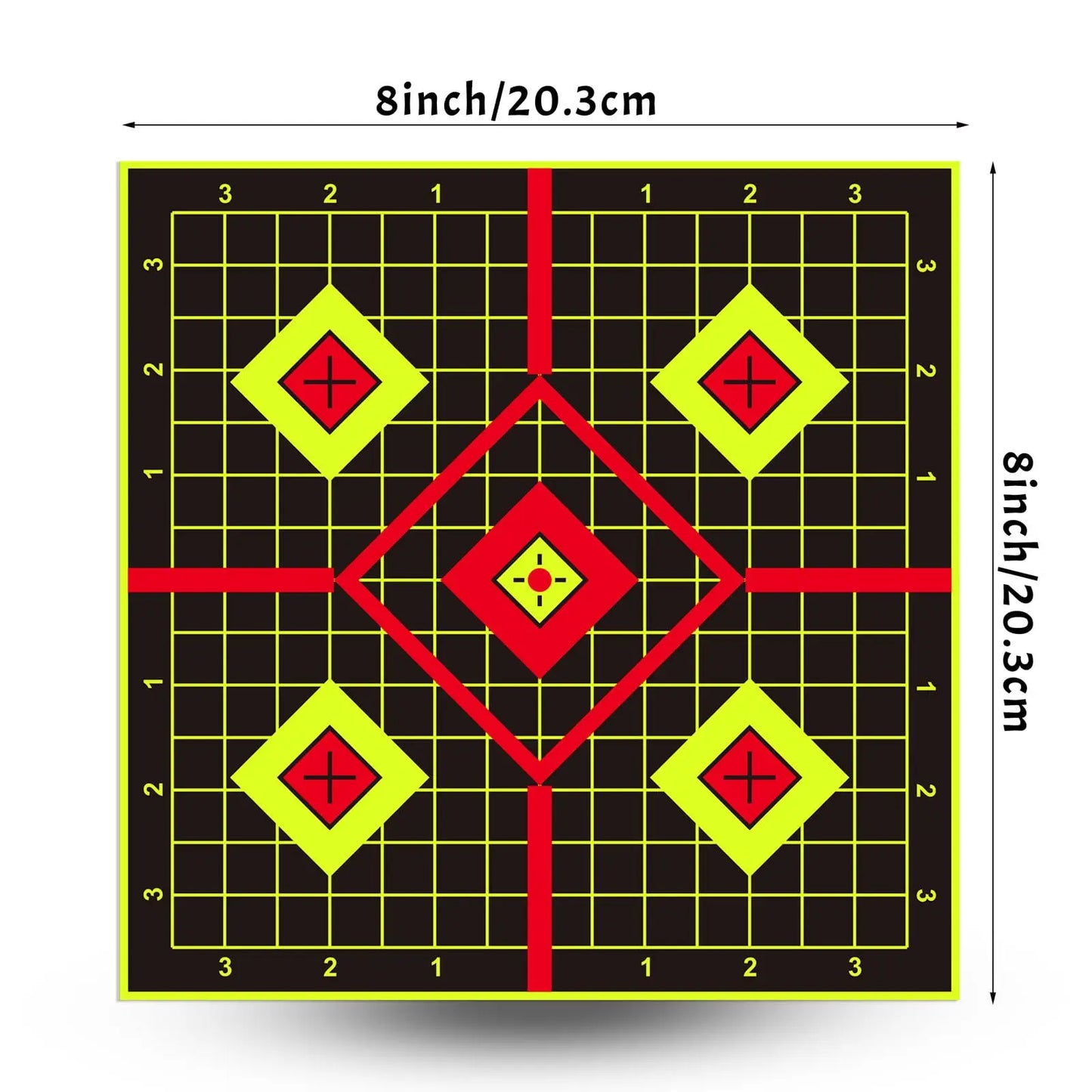 JOAXOR Splatter Adhesive Target Stickers With Yellow Effect Square 12x12 Inch.