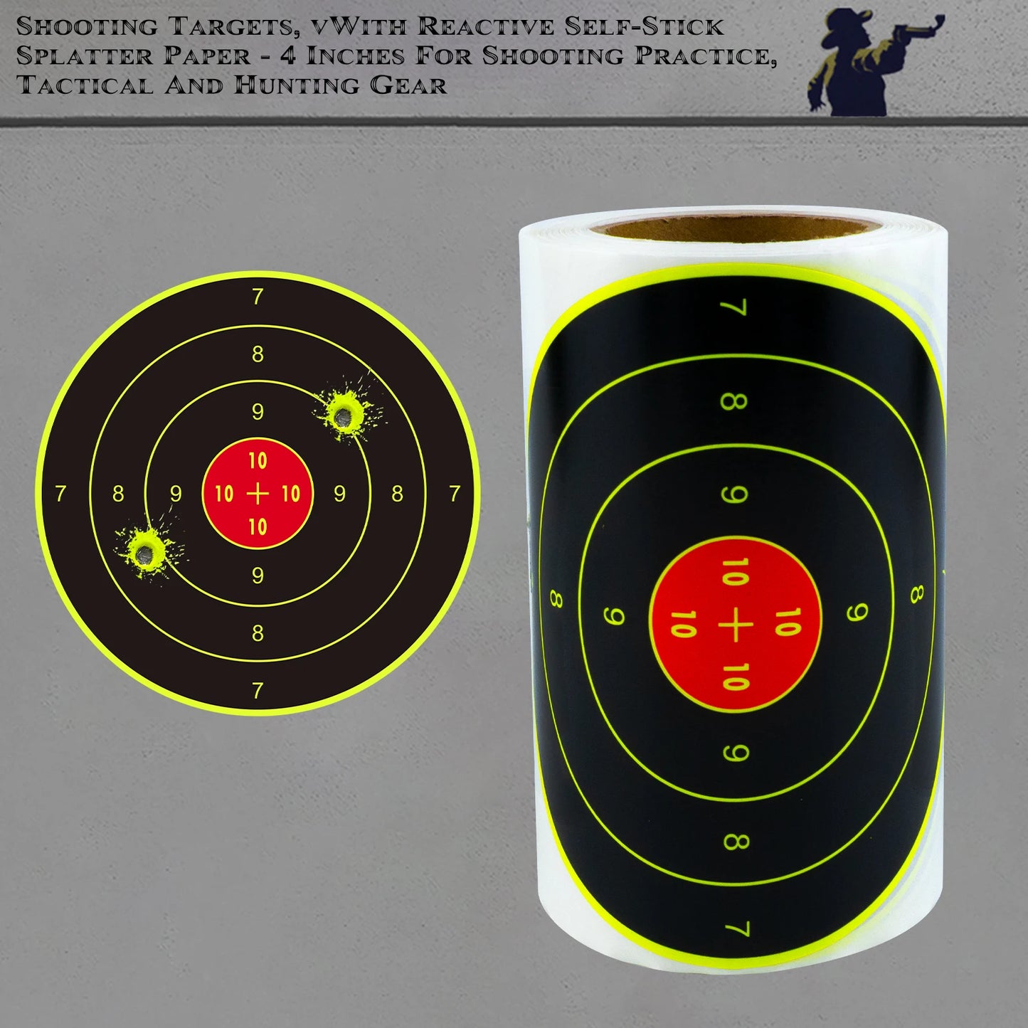 100Pcs 4inch Accurate Shooting Practice Splash Target Stickers.