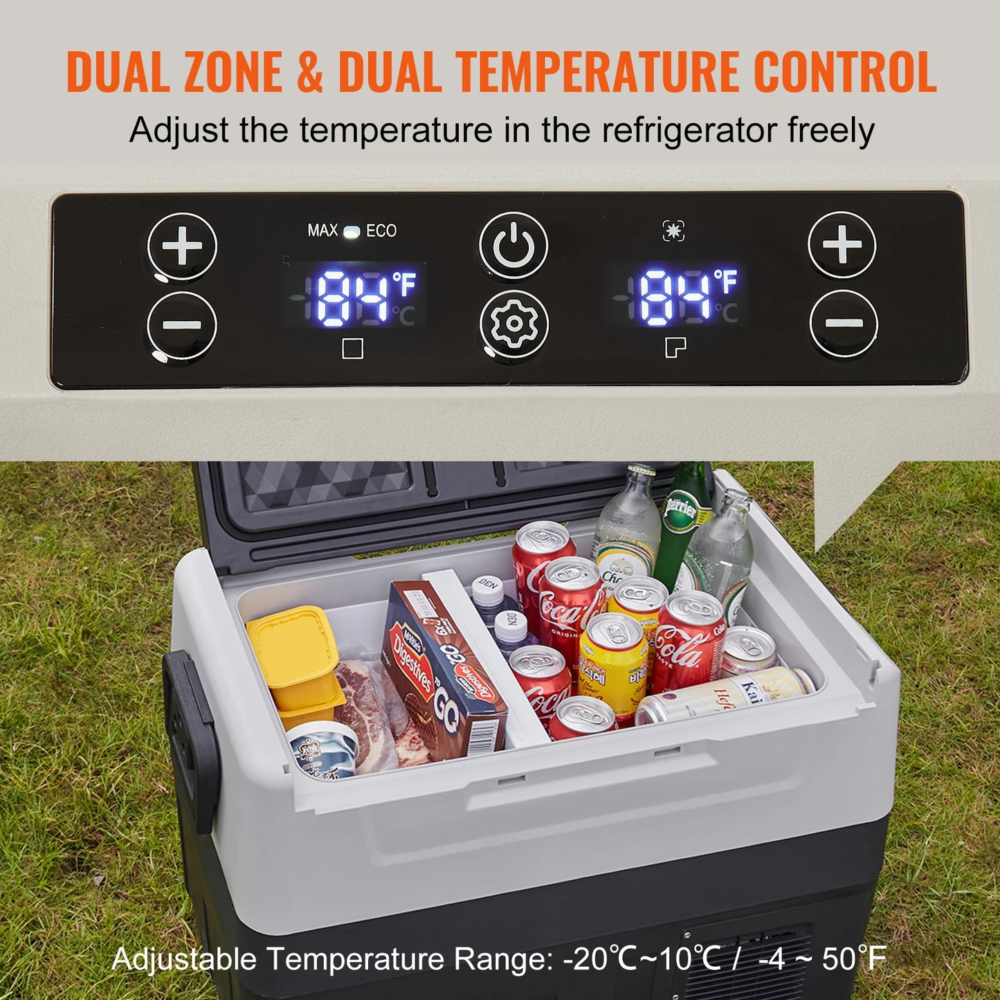 SucceBuy 35/45/55L Portable Electric Cooler Car Refrigerator with Wheels