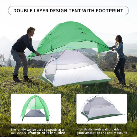 Naturehike Cloud Up 2 Person Camping Tent Waterproof Ultralight 3-4 Season Tent.