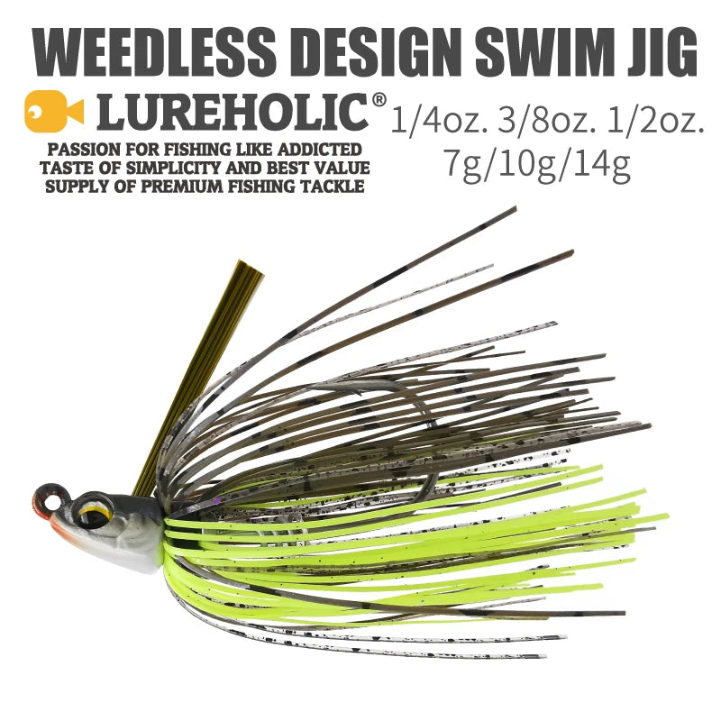 Lureholic 7~14g Weedless Swim Jig.